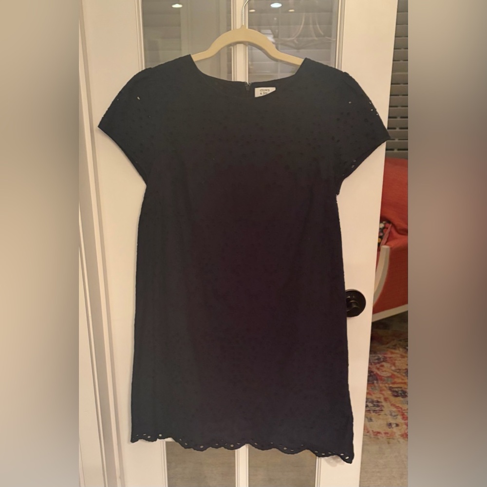 Crown & Ivy Navy Eyelet Mini Dress